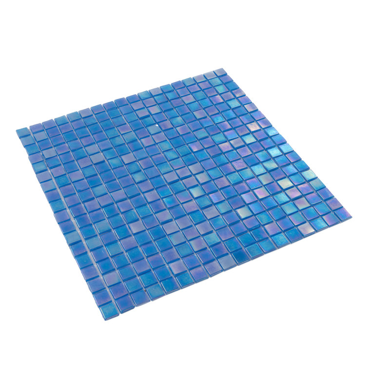 Azure Blue Iridescent Glass Mosaic Wall and Floor Tile