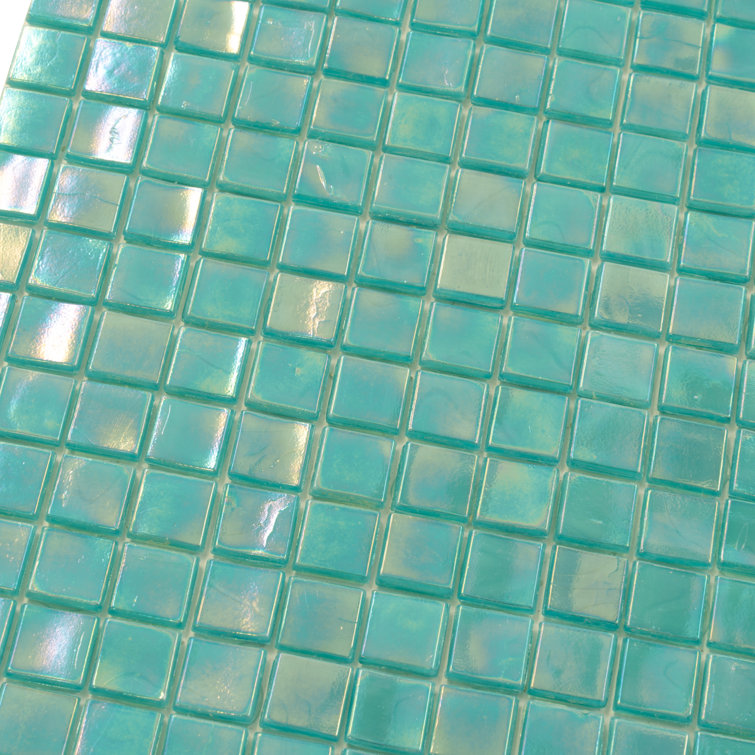 Dark Ocean Green Iridescent Glass Mosaic Wall and Floor Tile