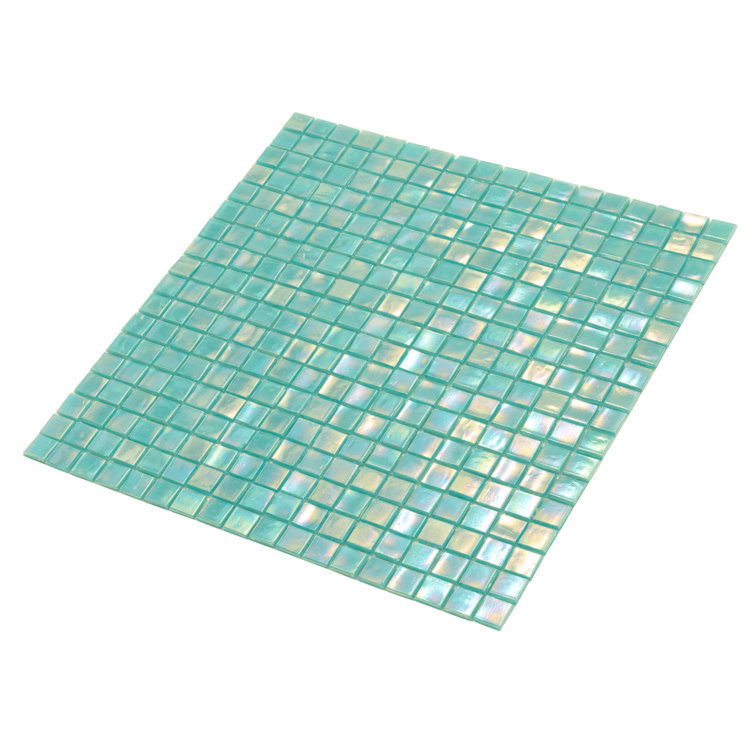 Dark Ocean Green Iridescent Glass Mosaic Wall and Floor Tile
