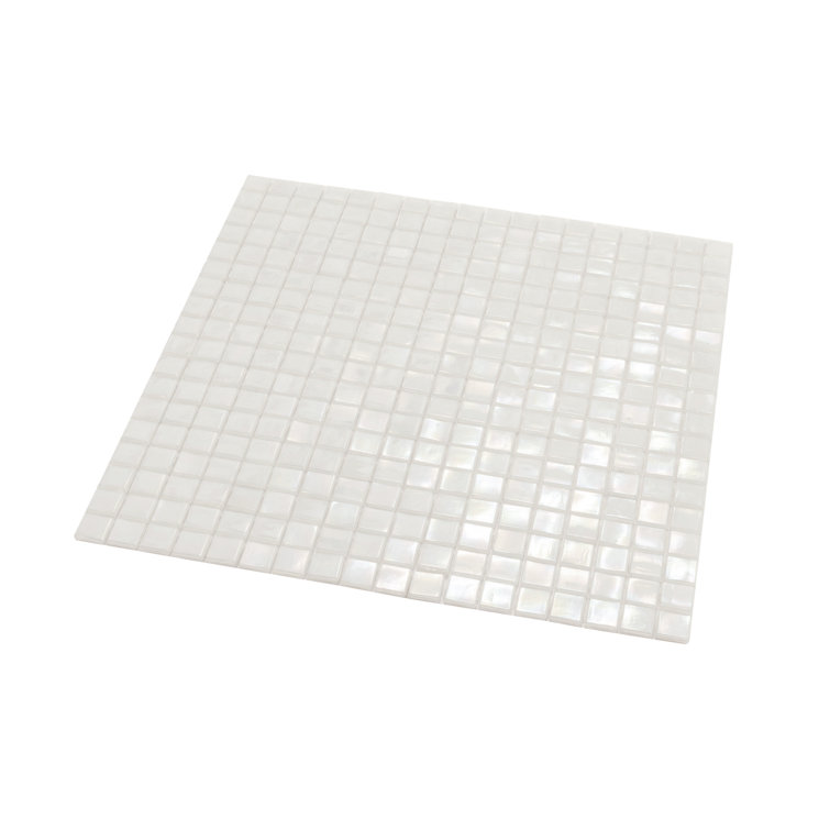 Dark Bone White Iridescent Glass Mosaic Wall and Floor Tile