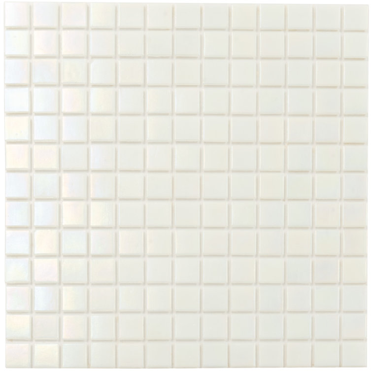 Cotton White Glossy Glass Mosaic Wall and Floor Tile