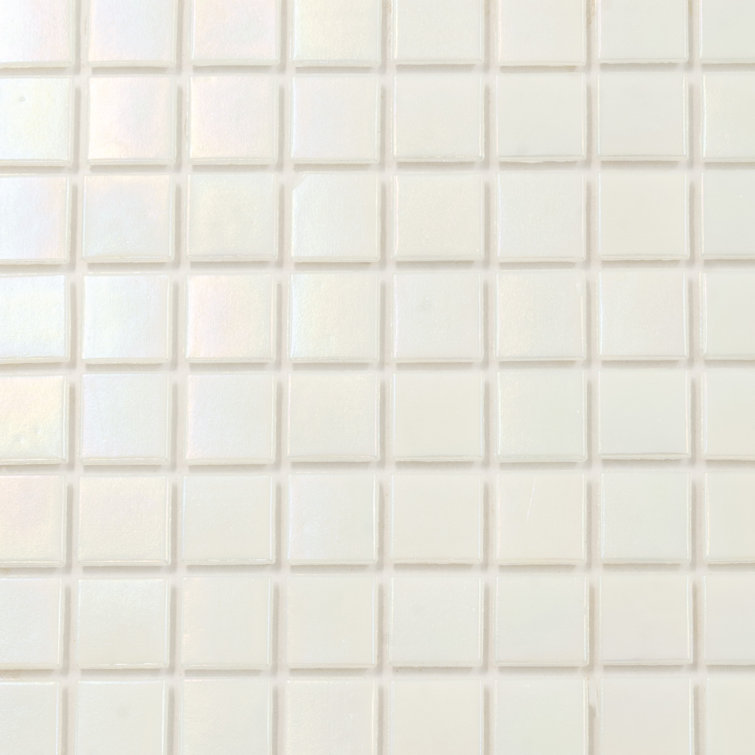 Cotton White Glossy Glass Mosaic Wall and Floor Tile