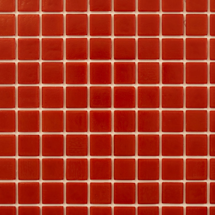 Candy Red 12" x 12" Iridescent Glass Mosaic Tile
