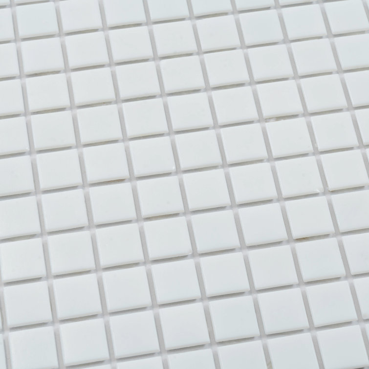 Rice White 12" x 12" Iridescent Glass Mosaic Tile