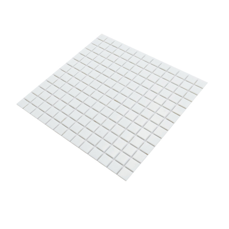 Rice White 12" x 12" Iridescent Glass Mosaic Tile
