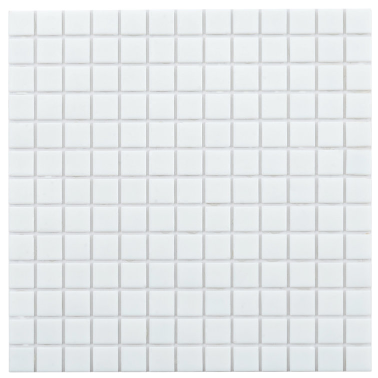 Rice White 12" x 12" Iridescent Glass Mosaic Tile