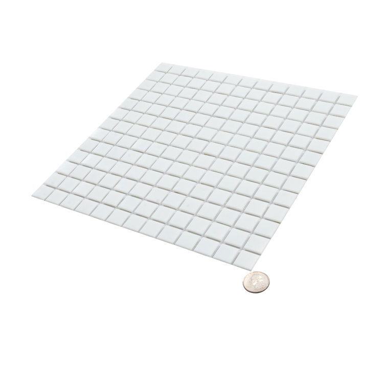 Rice White 12" x 12" Iridescent Glass Mosaic Tile