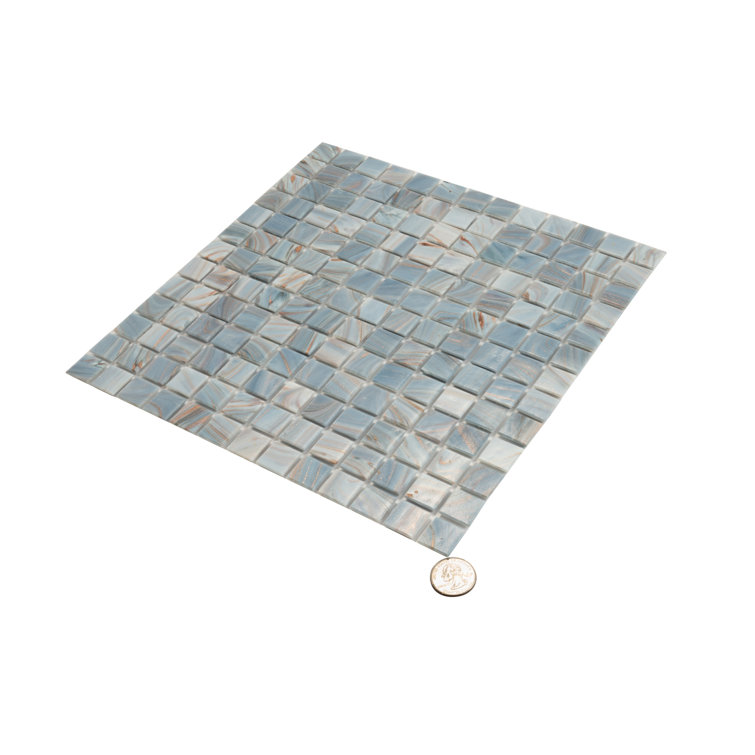 Manatee Blue 12" x 12" Glossy Glass Mosaic Tile