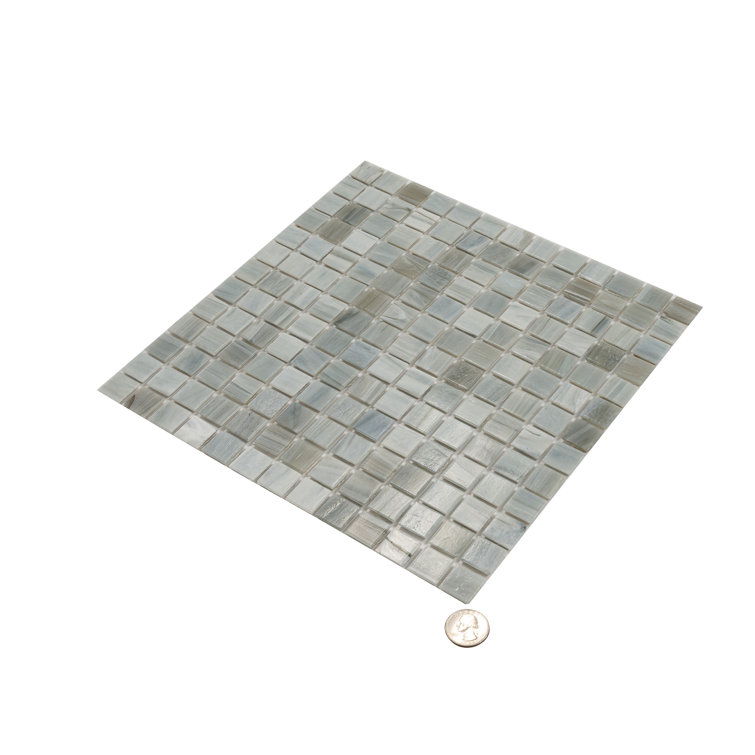 Celestial 12" x 12" Ash Gray Glass Mosaic Tile