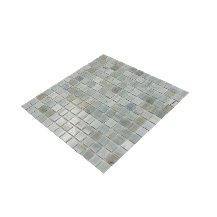 Celestial 12" x 12" Ash Gray Glass Mosaic Tile