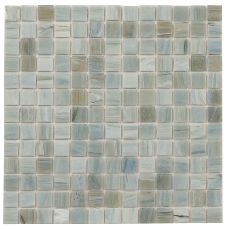 Celestial 12" x 12" Ash Gray Glass Mosaic Tile