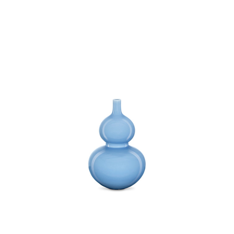 Sky Blue Double Gourd Porcelain Decorative Table Vase