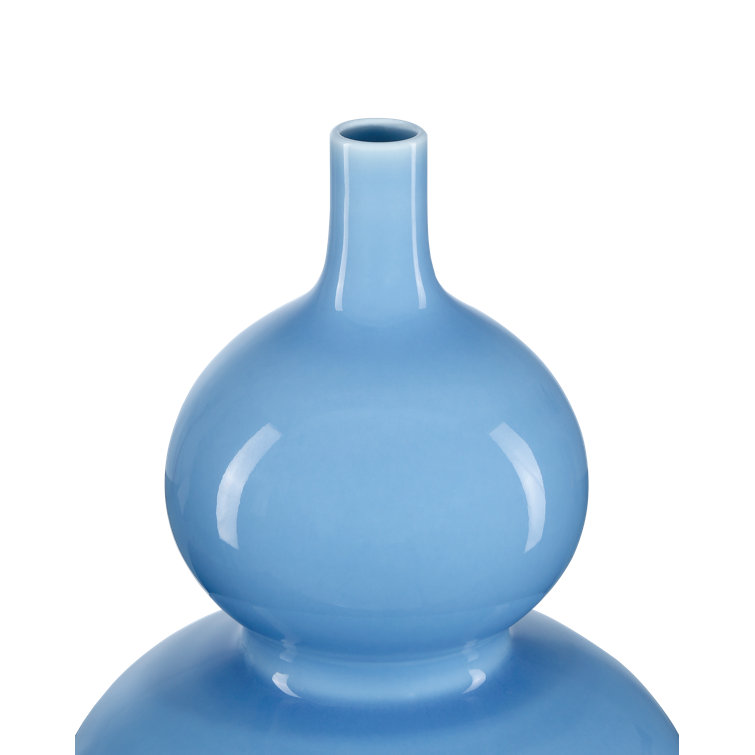 Sky Blue Double Gourd Porcelain Decorative Table Vase