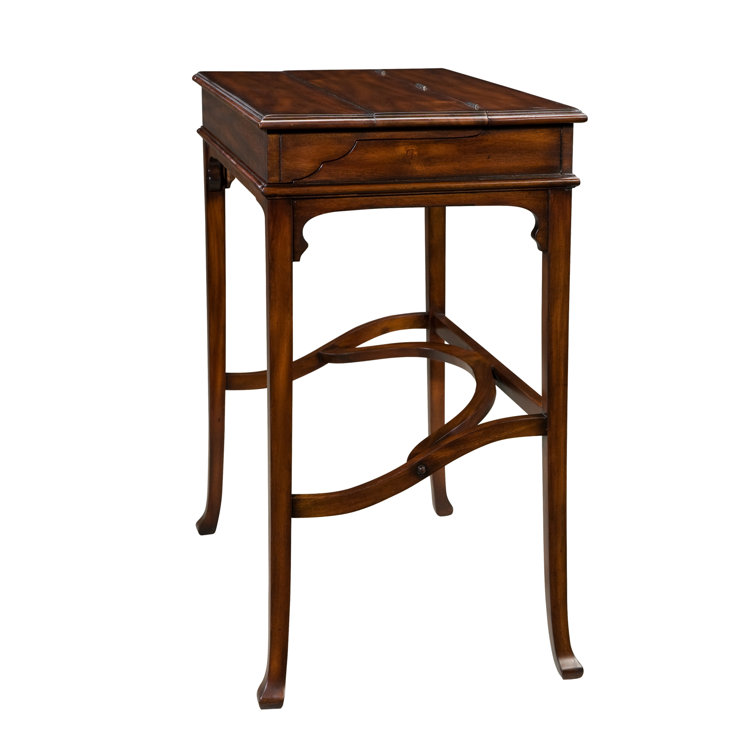 Brown Solid Wood Campaign Writing Desk