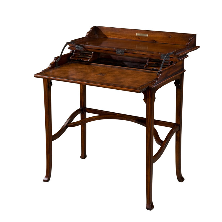 Brown Solid Wood Campaign Writing Desk