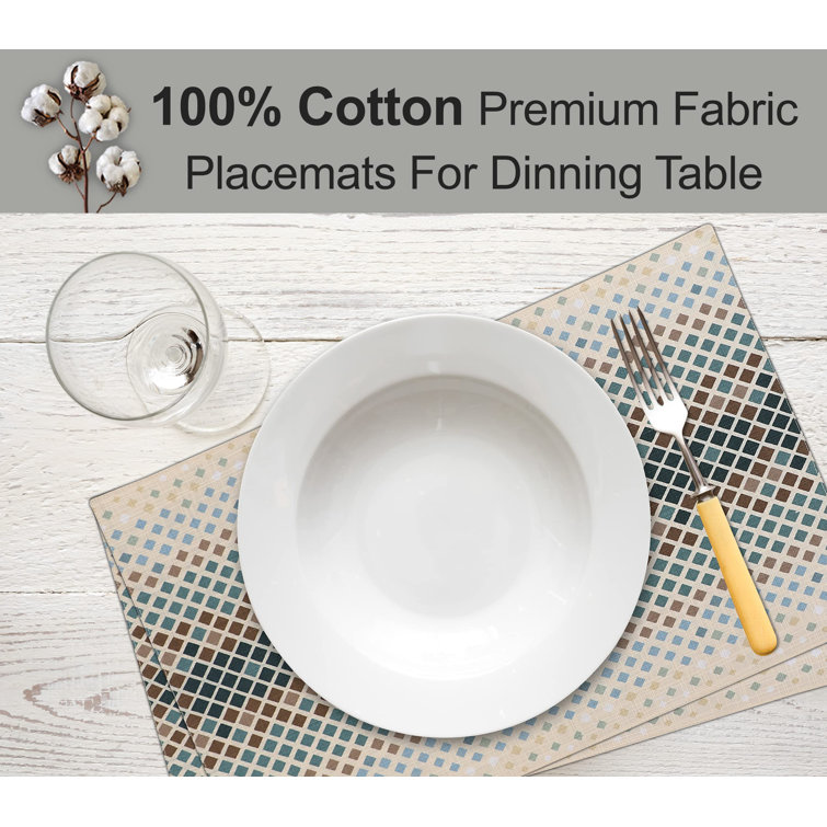 Faded Multicolor Cotton Rectangular Placemats Set of 6