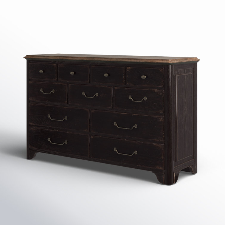 Black Rustic Double Dresser with Soft Close Drawers