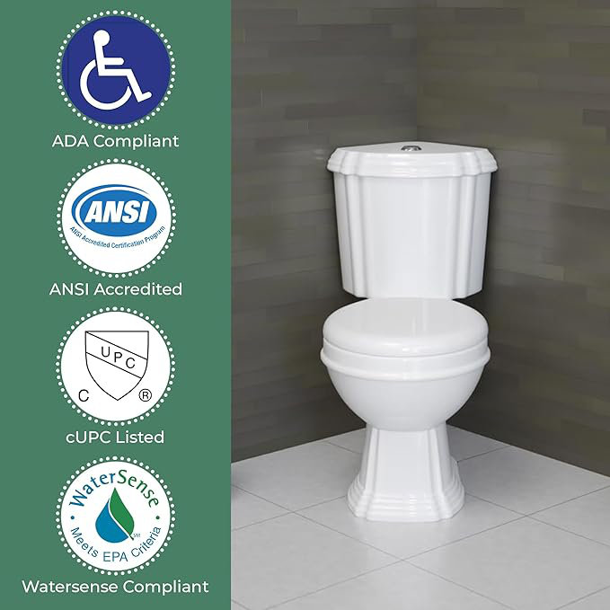 Sheffield White Round Corner Dual Flush Two-Piece Toilet