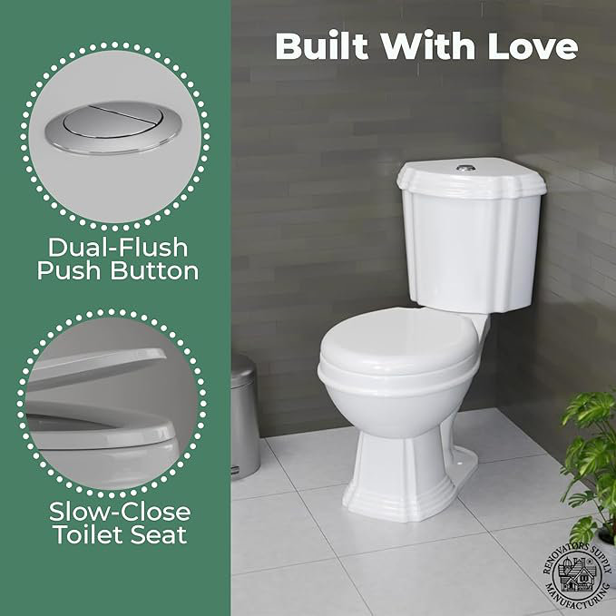 Sheffield White Round Corner Dual Flush Two-Piece Toilet