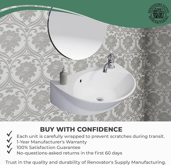 Juniper White Ceramic Wall-Mount Bathroom Sink with Reno-Gloss Finish