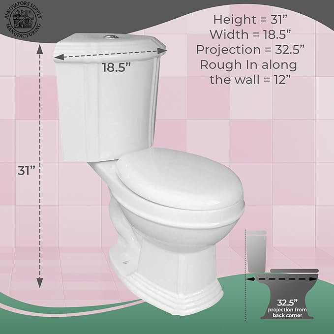 Sheffield White Round Corner Dual Flush Two-Piece Toilet