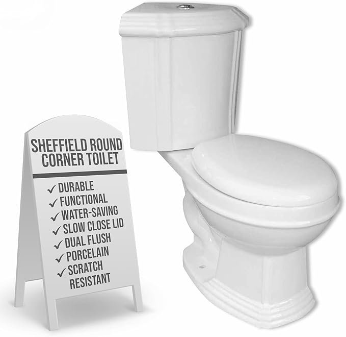 Sheffield White Round Corner Dual Flush Two-Piece Toilet