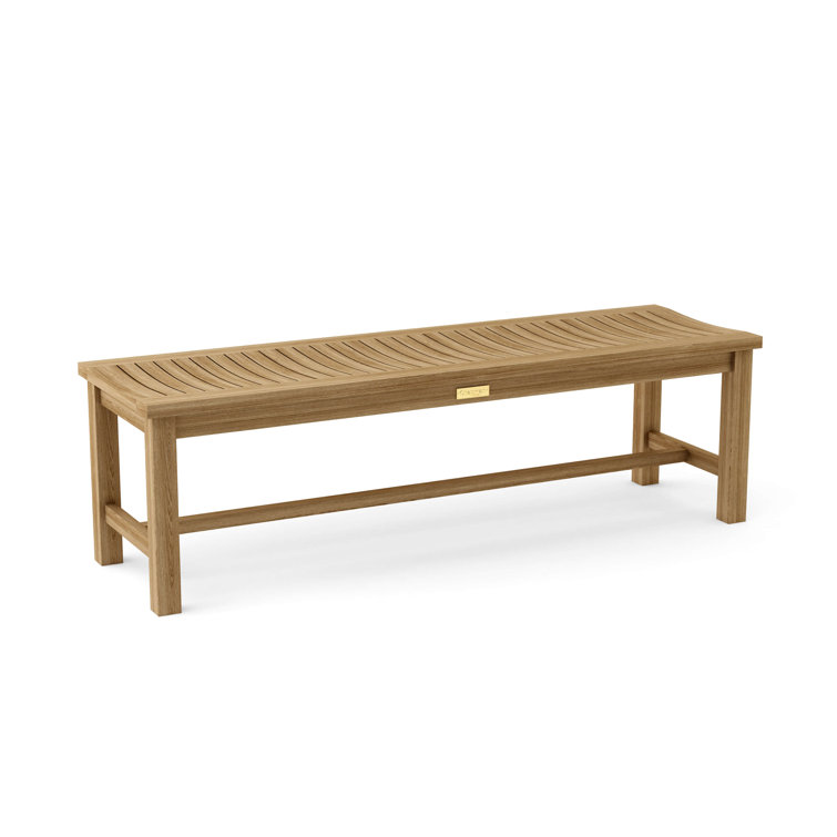 Madison 62" Brown Teak Backless Outdoor Bench