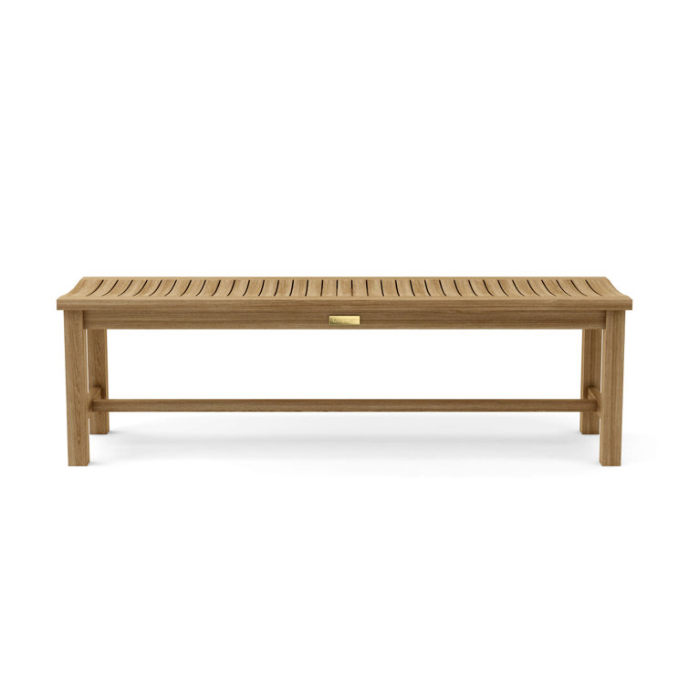 Madison 62" Brown Teak Backless Outdoor Bench