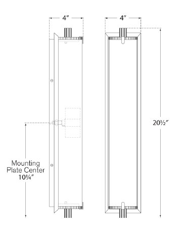 Calliope Tall Polished Nickel Outdoor Bath Sconce, Dimmable