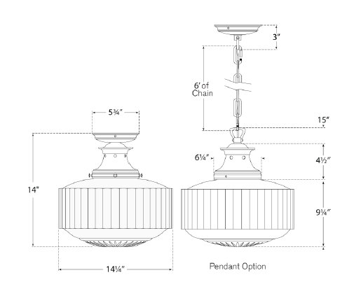 Hand-Rubbed Antique Brass and Ribbed Glass Flush Mount Light