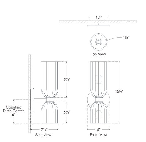 Asalea Polished Nickel 16'' Dimmable LED Bath Wall Sconce