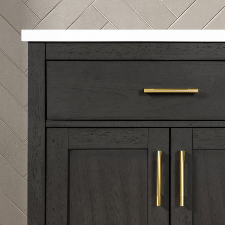 Bailey 30" Matte Black Single Sink Vanity with White Quartz Top