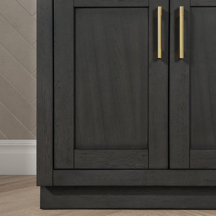 Bailey 30" Matte Black Single Sink Vanity with White Quartz Top