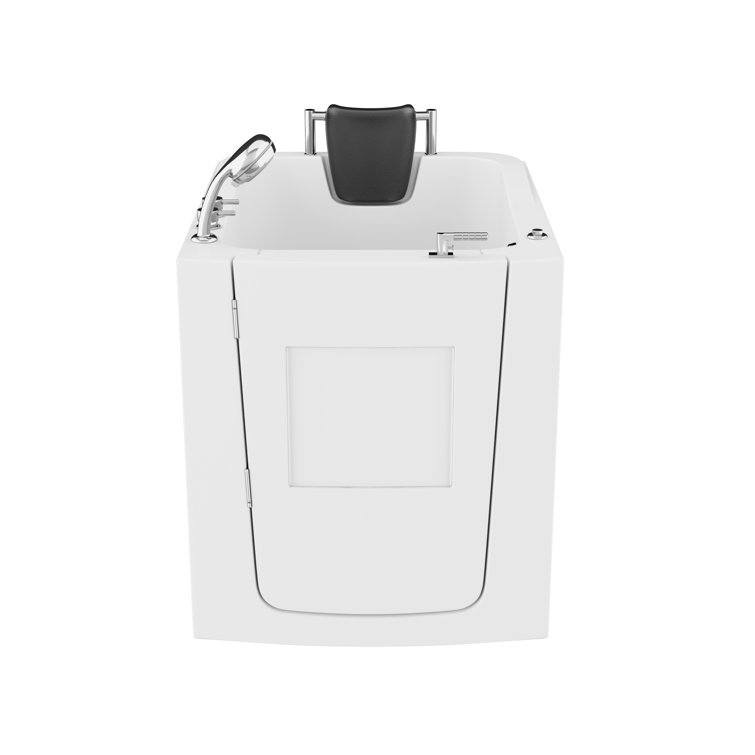 Universal White Fiberglass Walk-In Air Bathtub with Left Drain