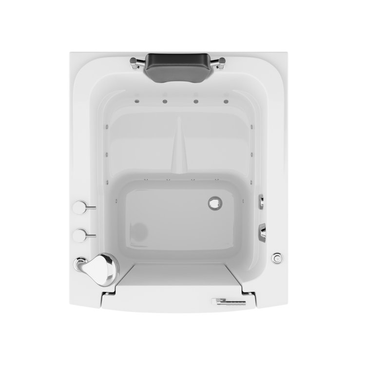 Universal White Fiberglass Walk-In Air Bathtub with Left Drain