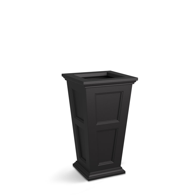 Black 28" Polyethylene Tall Outdoor Planter