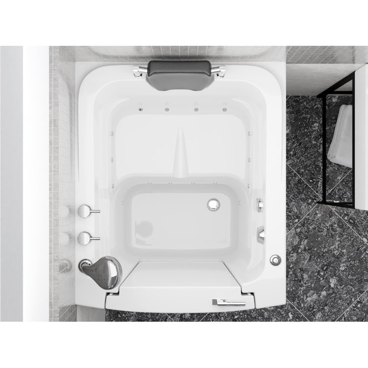 Universal White Fiberglass Walk-In Air Bathtub with Left Drain