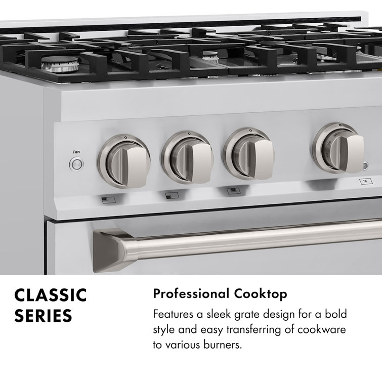ZLINE 36'' Stainless Steel Gas Range with Convection Oven