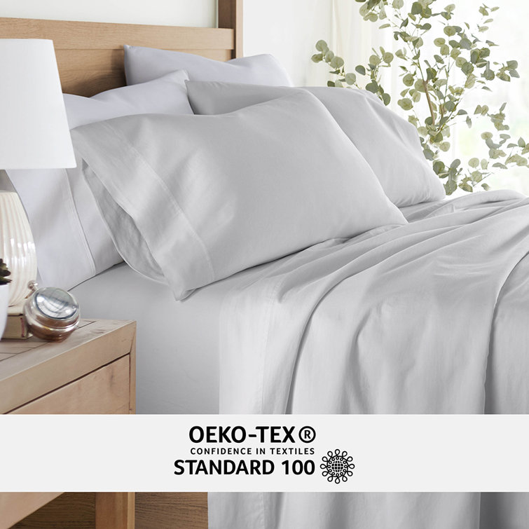 Light Gray Cotton Sateen Standard Pillowcase Set
