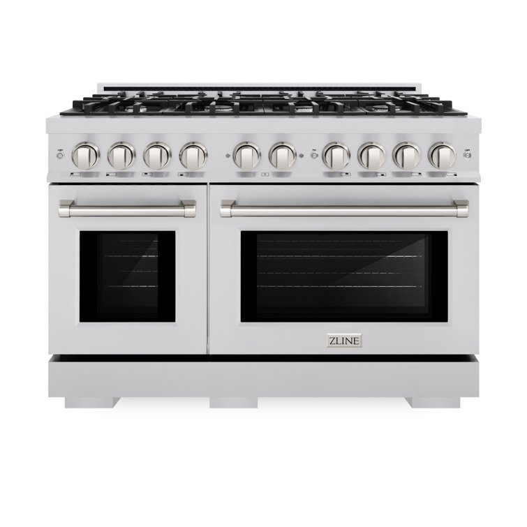 ZLINE 48" Stainless Steel Double Oven Gas Range with 8 Burners