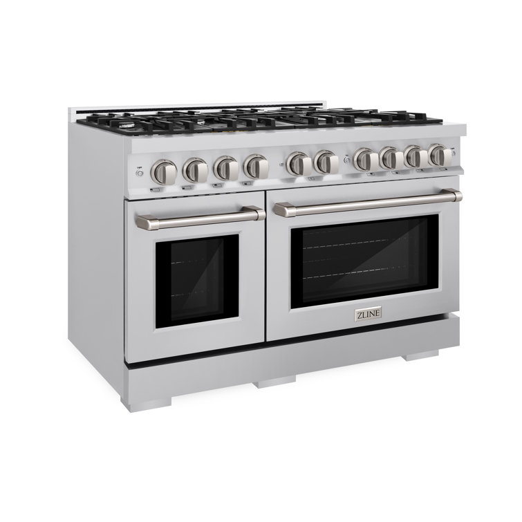 ZLINE 48" Stainless Steel Double Oven Gas Range with 8 Burners