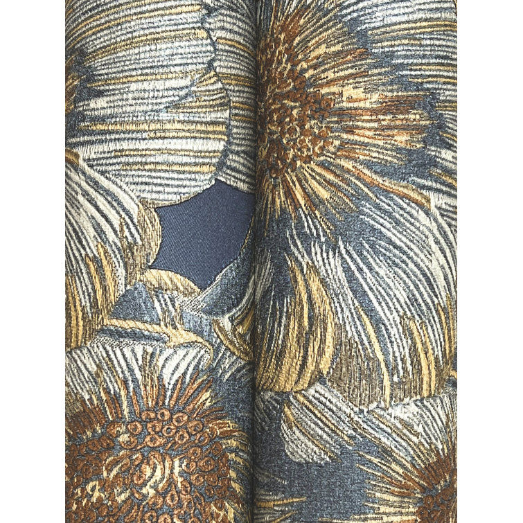 Blue and Gold Floral Removable Washable Wallpaper