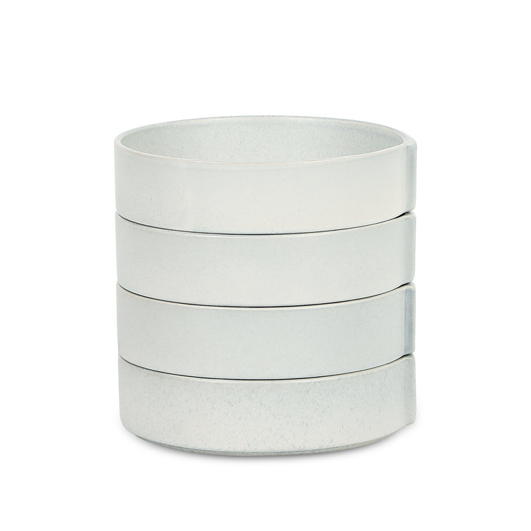 Bao 7.6" Blue-Grey Ceramic Modern Pasta Bowl Set