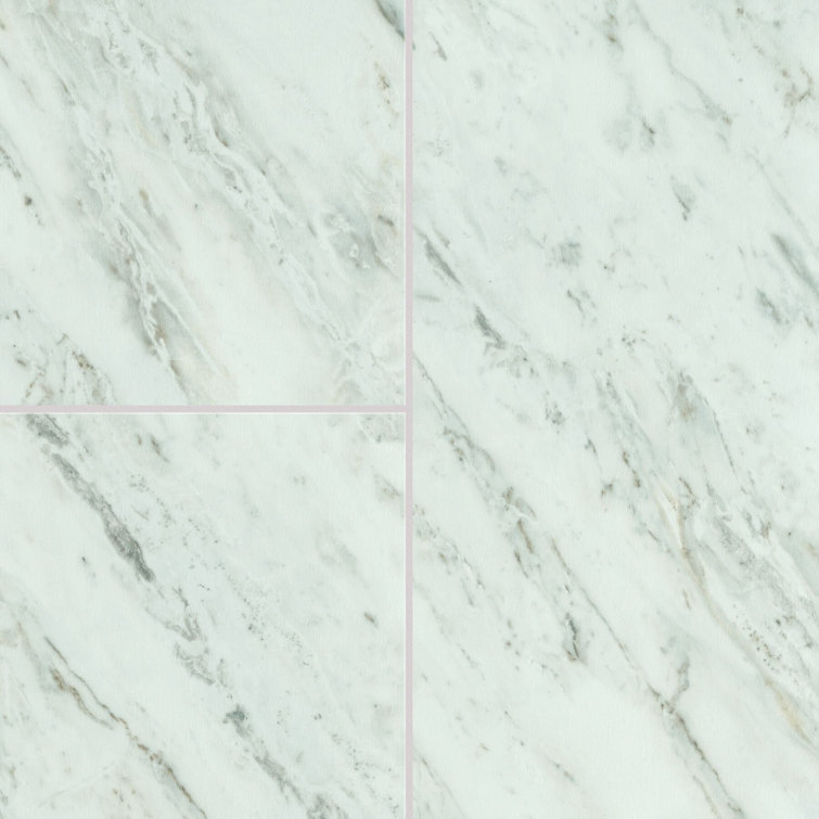 Large Glossy White Marble Adhesive Vinyl Tiles