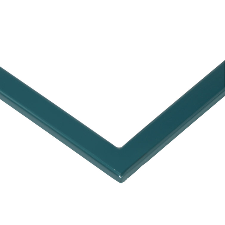 Teal Metal Slim Base Rectangular End Table