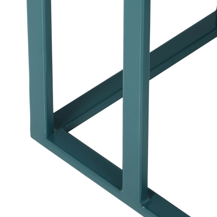Teal Metal Slim Base Rectangular End Table