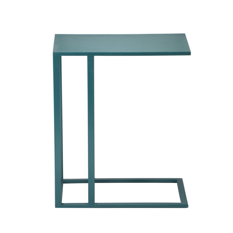 Teal Metal Slim Base Rectangular End Table