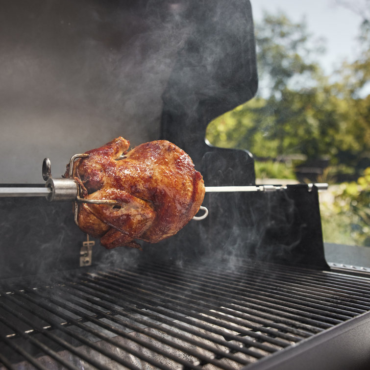 Black Digital Freestanding Wood Pellet Grill with Rotisserie