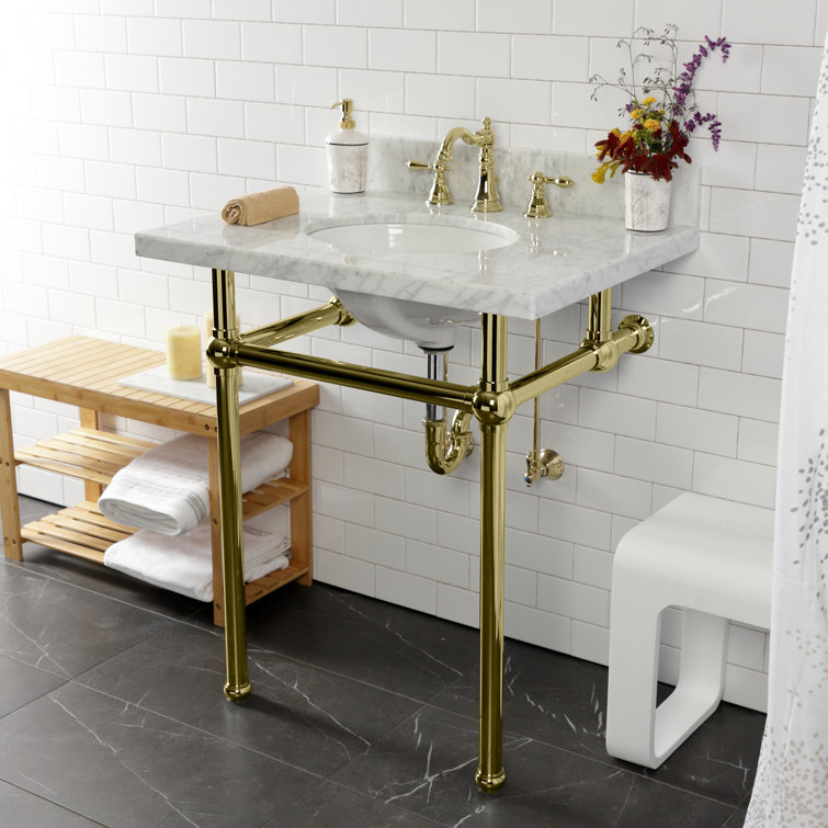 Polished Brass Victorian Widespread Bathroom Faucet with Pop-Up Drain