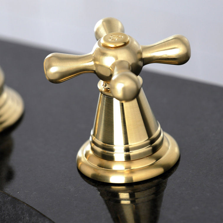 Victorian Elegance 8" Brushed Brass Widespread Bathroom Faucet